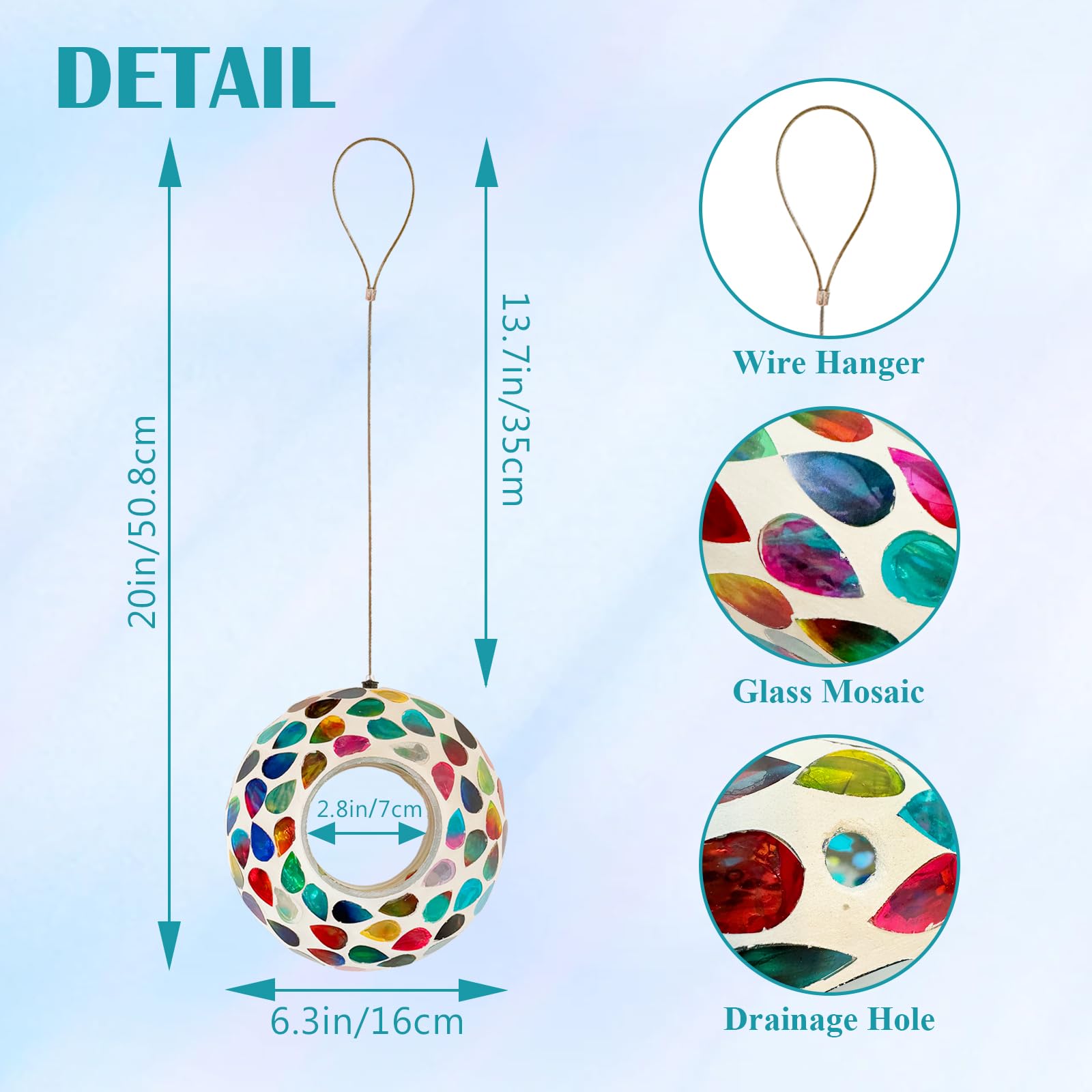 Comederos para pájaros para exteriores, de cristal, color blanco