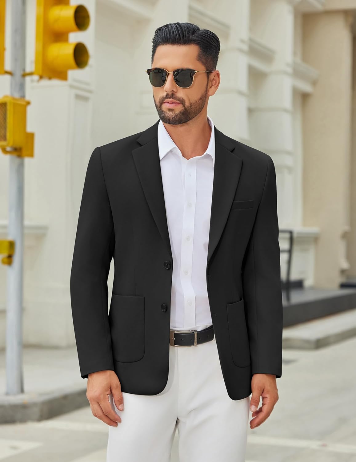 COOFANDY Men's Casual Blazer Jacket Slim Fit Two Button Suit Jackets Lightweight Knit Sport Coat - Image 3