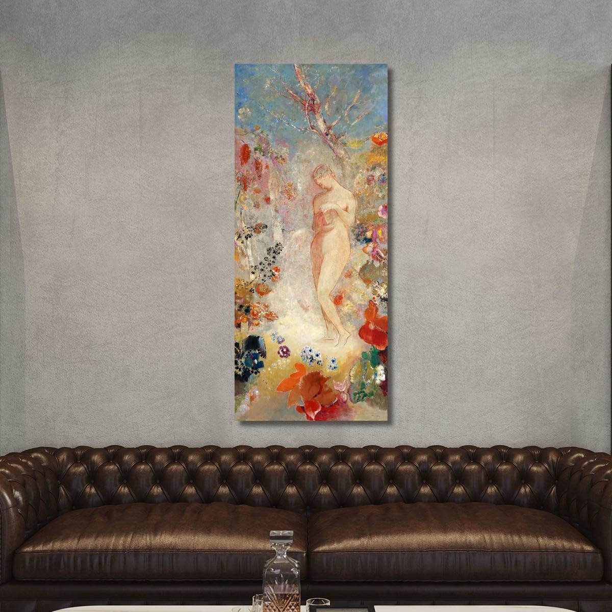 Pandoro Odilon Redon, ord53 Kunstdruck auf Leinwand, Fine Art, gerahmt, fertig zum Aufhängen, handgefertigt, 200 x 80 cm