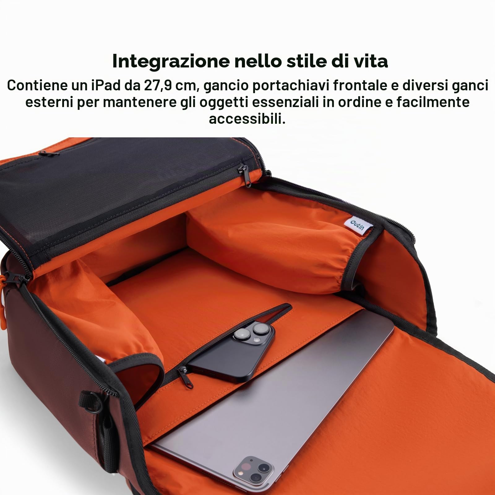 OutIn Flex Borsa a Tracolla Messenger, Borsa da Viaggio in Nylon per Donna e Uomo, Compatibile Mino, Nano e Fino