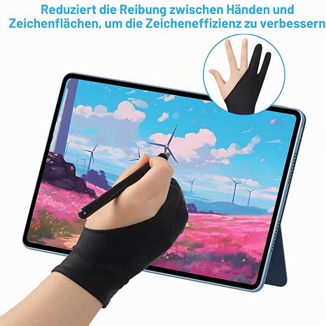 Pack of 4 Drawing Gloves Black Anti-fouling Drawing Glove Two-Finger Drawing Gloves Breathable Elastic Artist Gloves for Drawing Tablet and Drawing Board Unisex Right Left Hand Glove