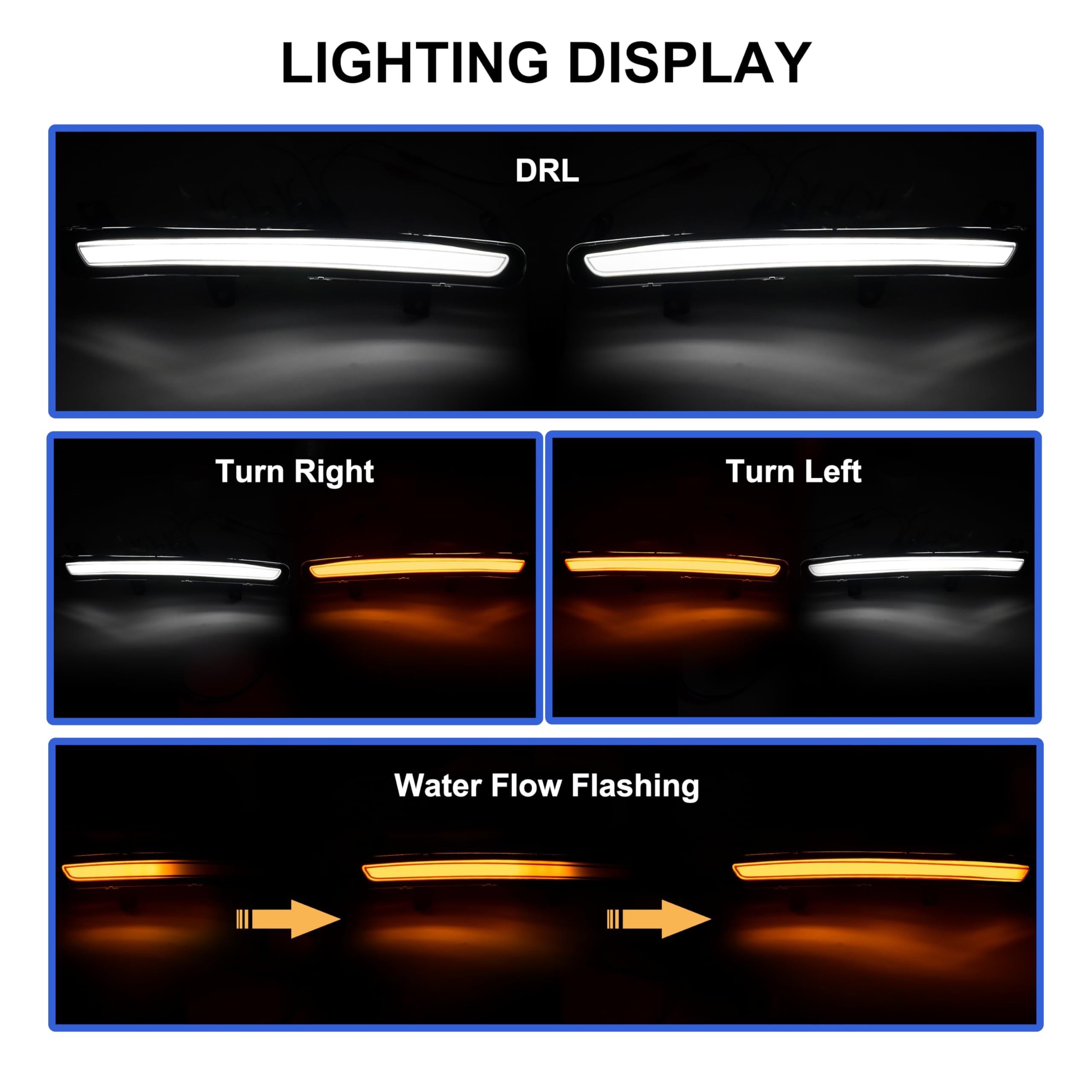 VEISUTOR Batwing Fairing LED Turn Signal with Daytime Running Lights for Harley Davidson Street Glide 2024-2025 CVO Street Glide 2023-2025 Accessories