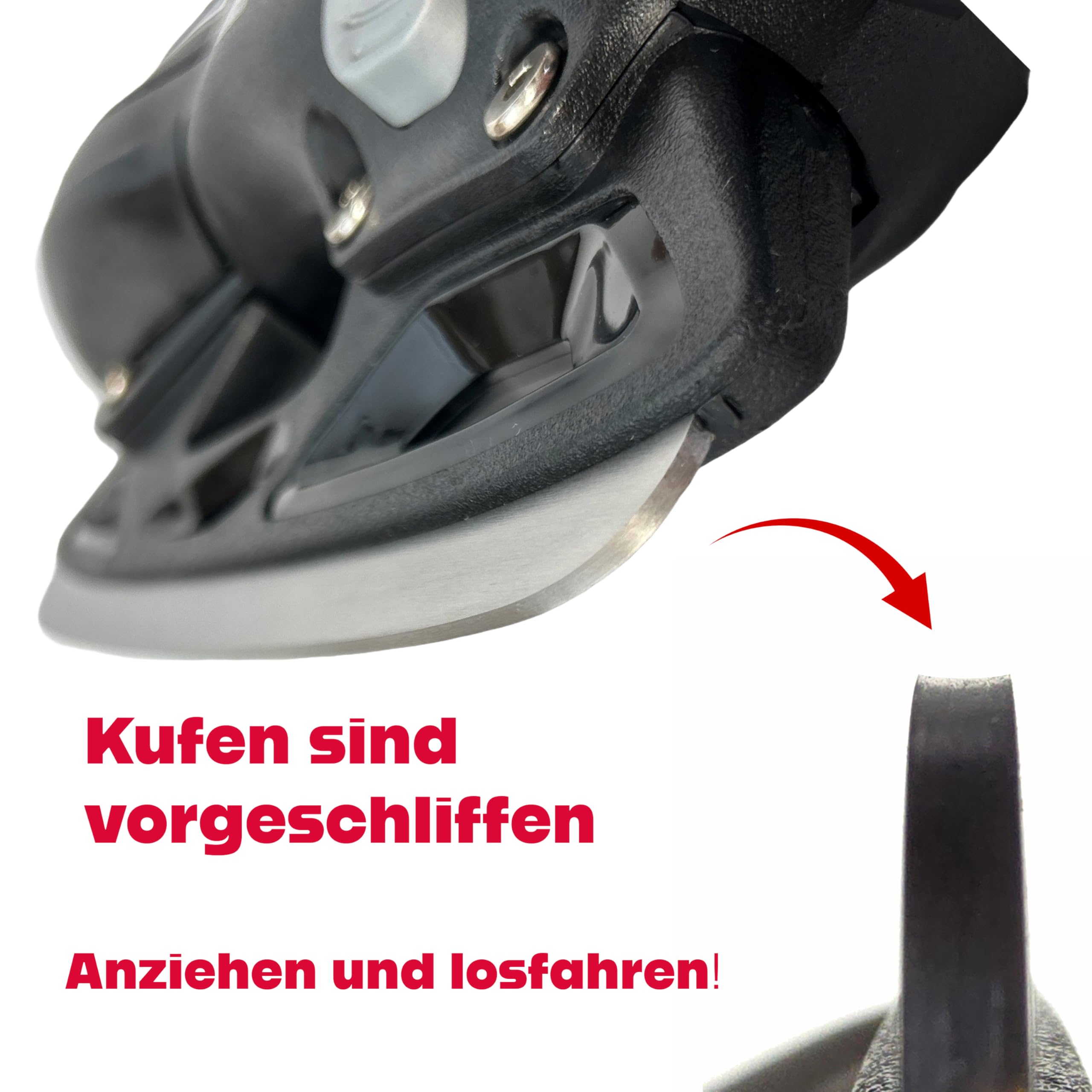 Cox Swain verstellbare Schlittschuhe Push, Eislaufschuhe für Kinder, Jugendliche und Erwachsene bis 100KG, vorgeschliffene Edelstahlkufe, Softboot, Black Gr. S (33-36)