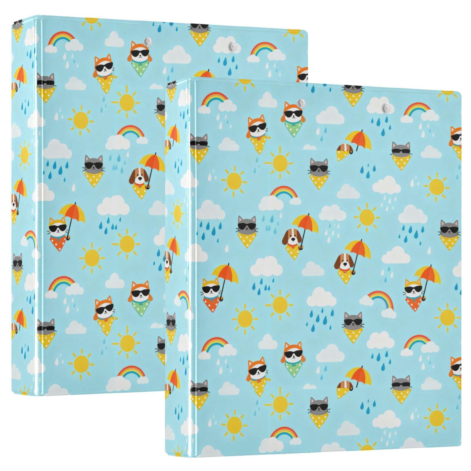 Notizbuch mit drei Ringen, 2,5 cm, mit Tascheneinband, 1/2 Packungen, Schulhefter 200 Blatt
