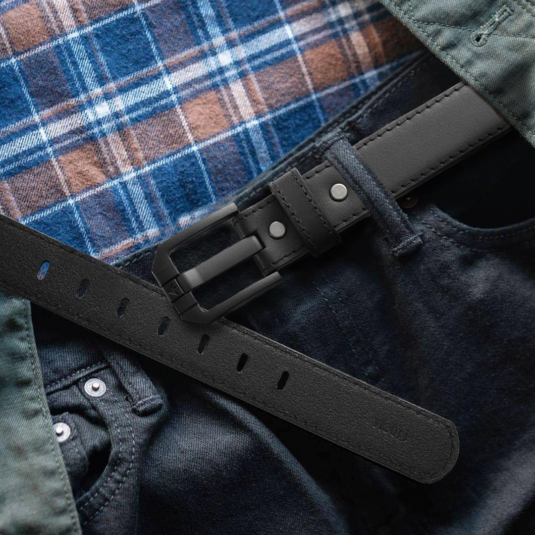 YOETEY Cinturón de cuero para hombre – Cinturón resistente de 1.5 pulgadas para trabajo CCW