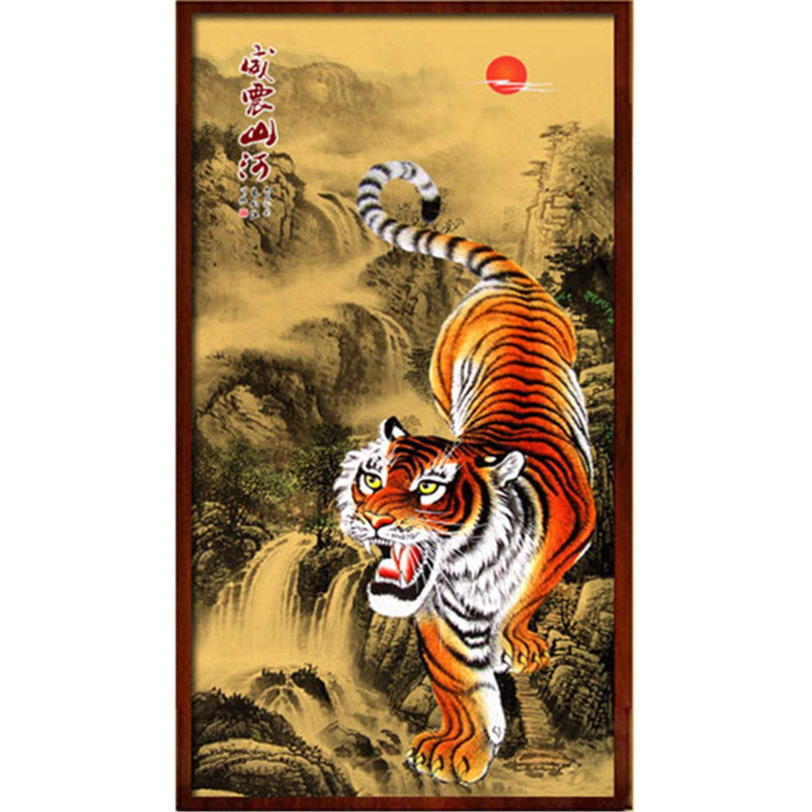 Diamant peinture tigre complet 16x32 po pour décorer une chambre d'adulte zen