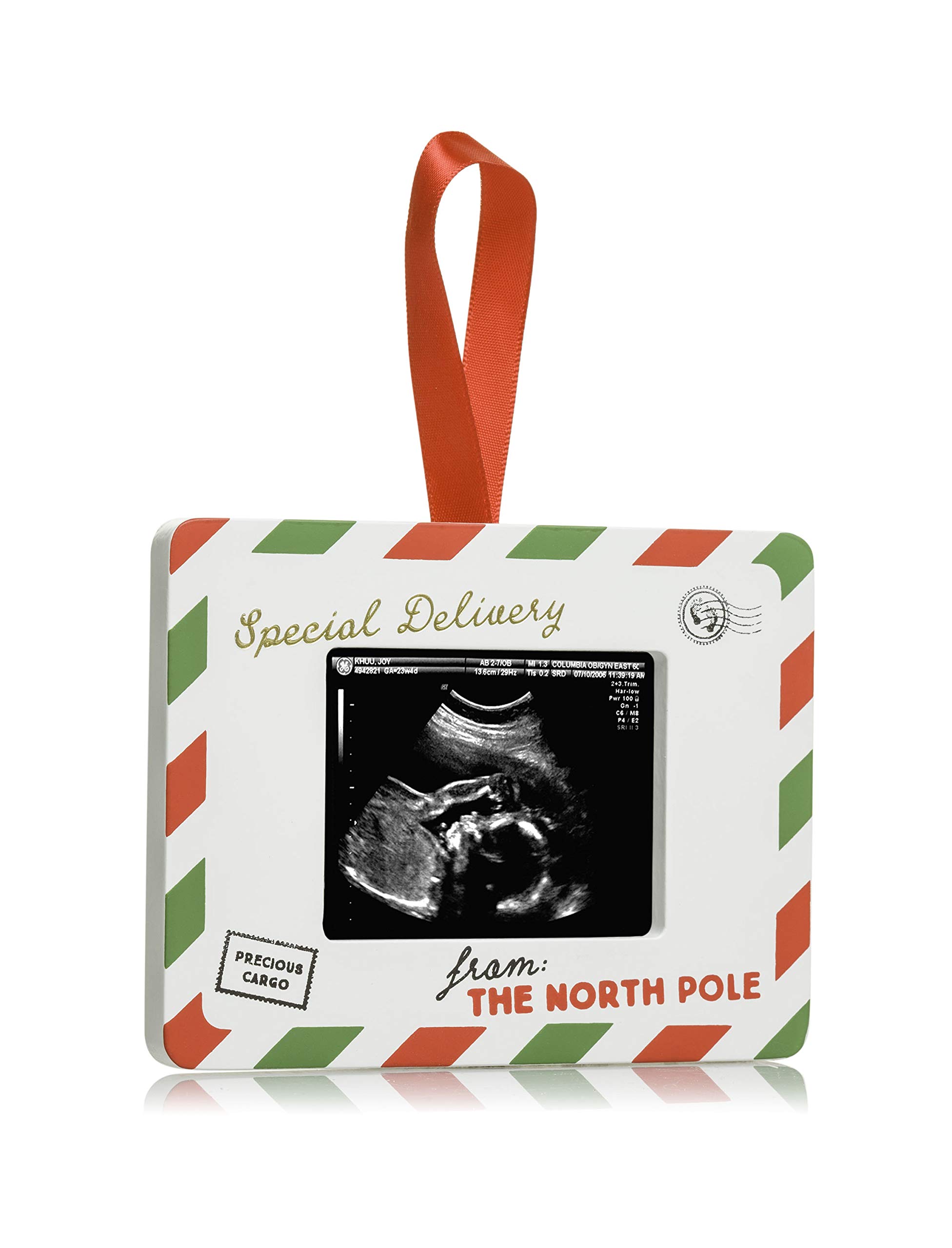 Pearhead Special Delivery Sonogram Christmas Ornament Pregnancy