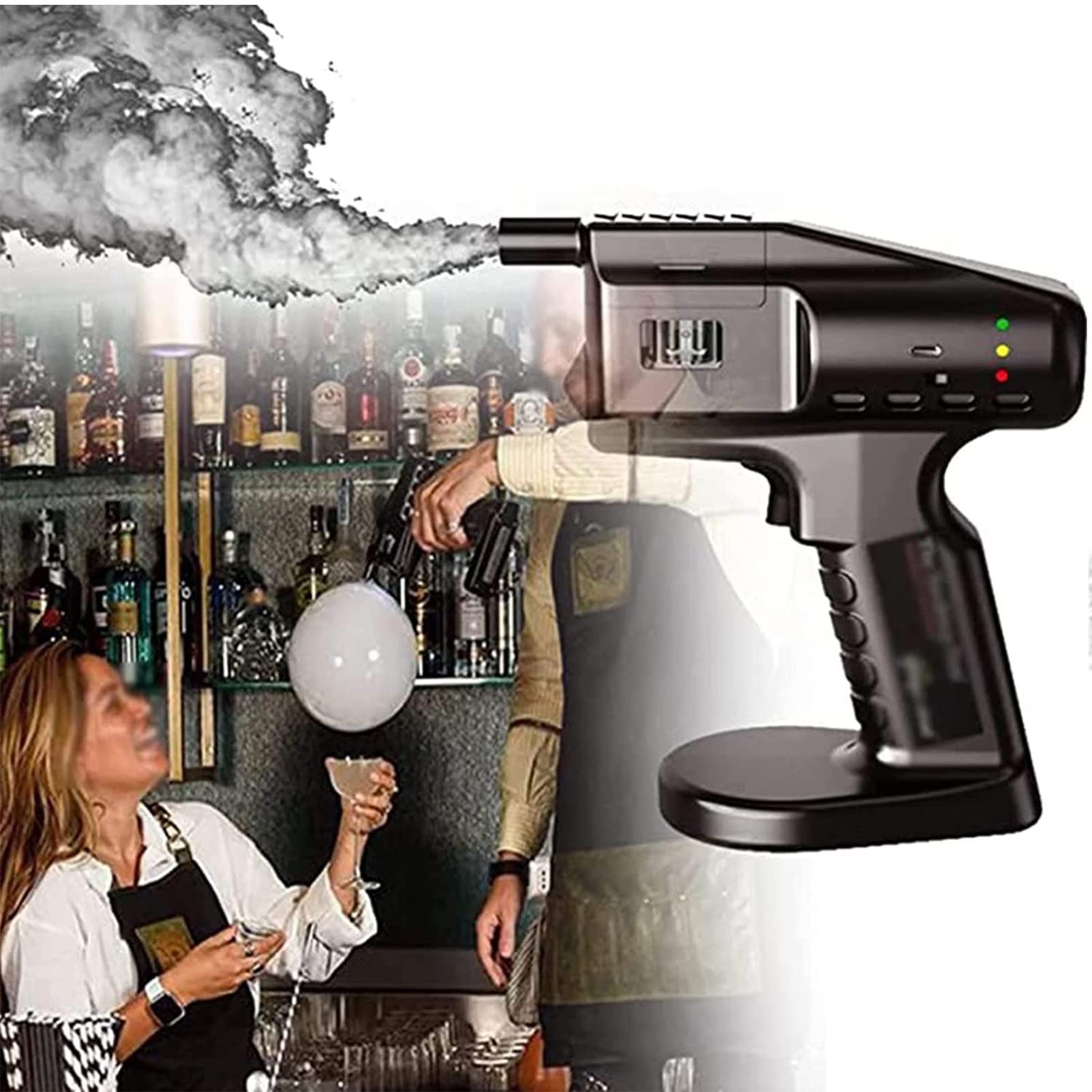 Pistolet Do Wytwarzania Dymu, Zestaw Do Wytwarzania Baniek Koktajlowych, RęCzny Kuchenny Pistolet Do Dymu Do NapojóW Koktajlowych, Whisky