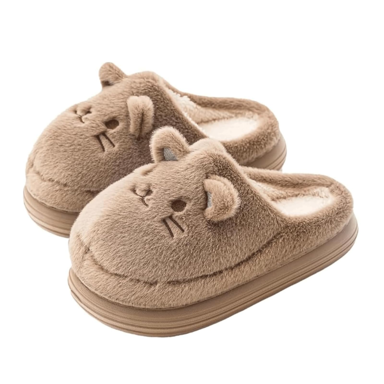 Pantuflas De Felpa Con Temática De Gatos, Cálidas Y Antideslizantes