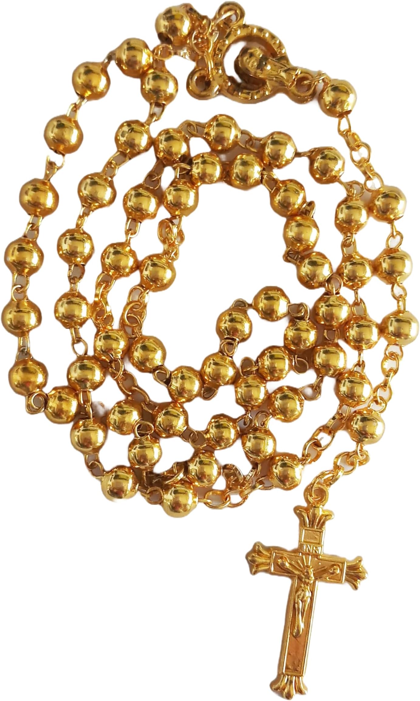 Golden Rosary for Praying | Catholic Prayer Rosary for Men & Women - 6mm beads (Golden))…