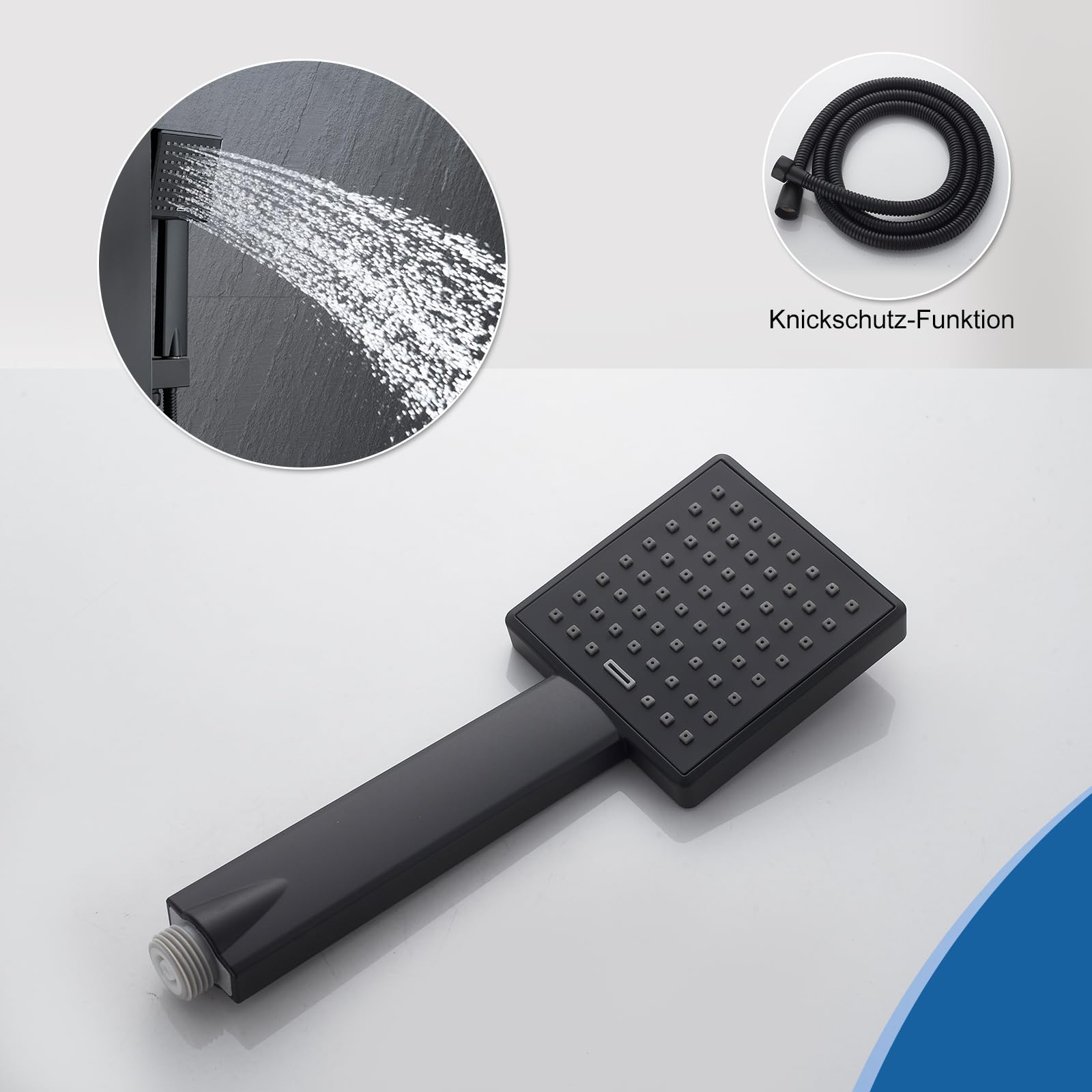 Panel de ducha LED con grifo, 5 funciones, panel de ducha con indicador de temperatura LED, ducha de lluvia y cascada, 3 chorros de masaje, ducha de mano y entrada de bañera, columna de ducha