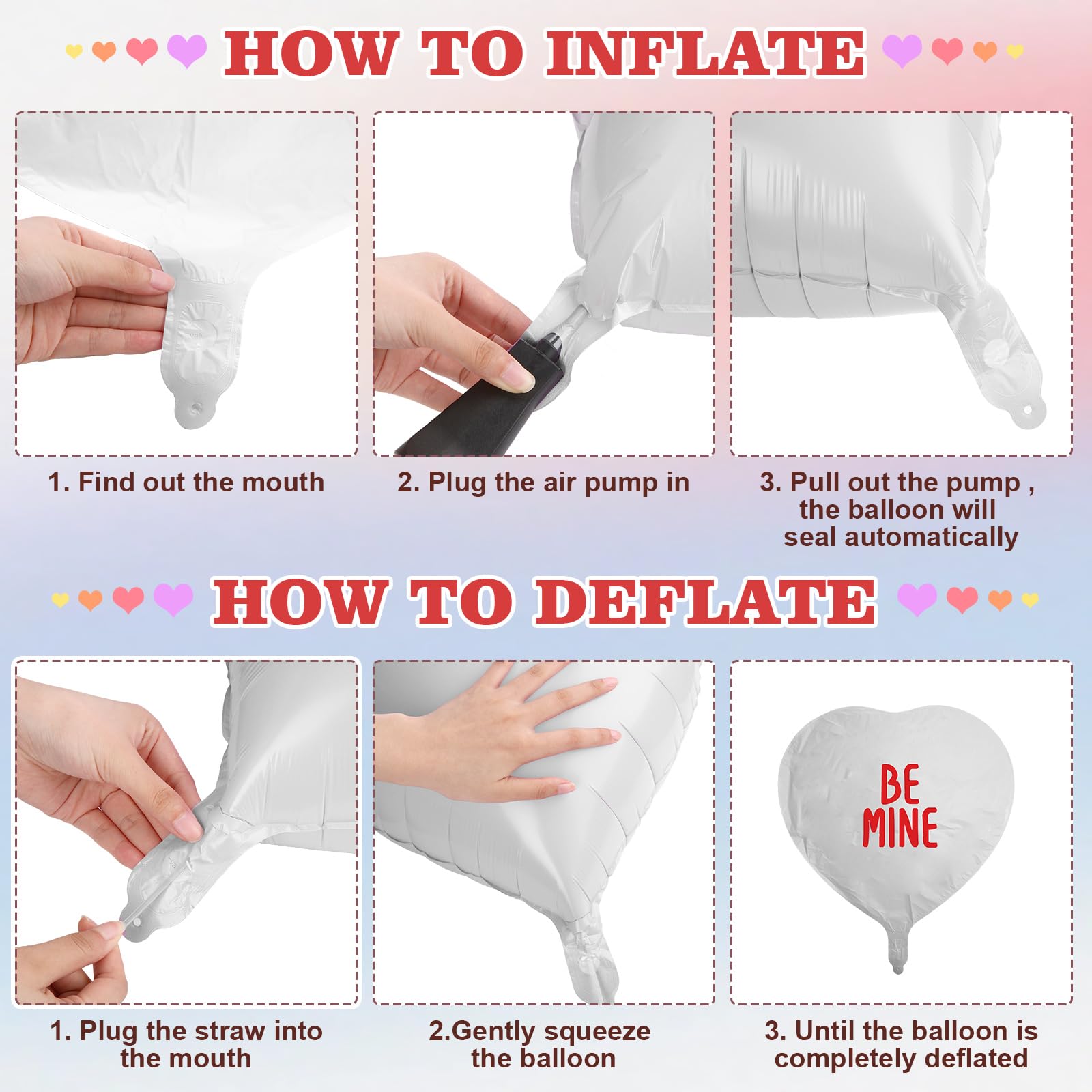 30 Pcs Valentines Day Candy Heart Balloons 18 Inch Heart