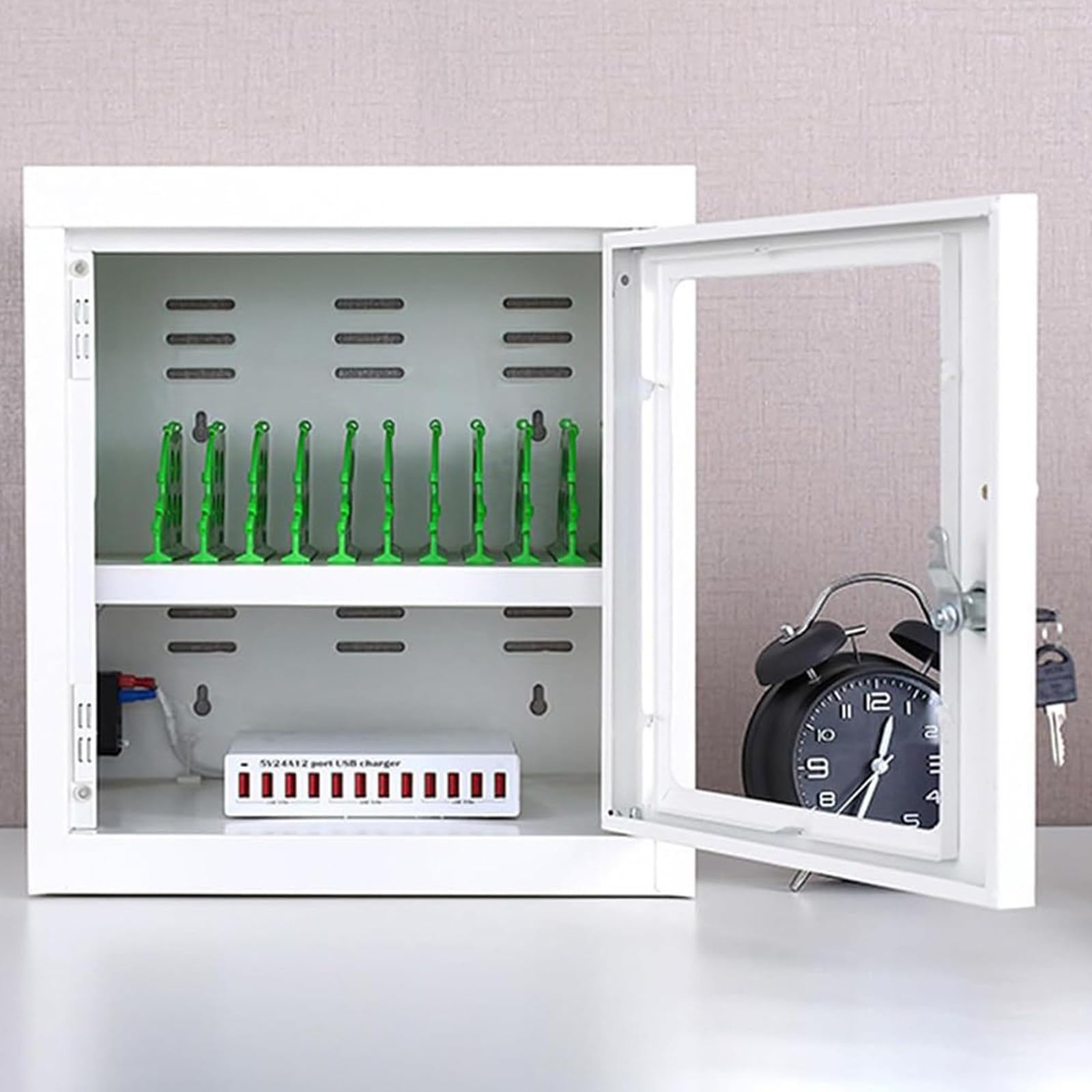 GTHTUHFD Secure Cell Phone Charging Locker Station With Usb Ports And Rechargeable Storage Ideal For Mobile Phone Charging And Storage Management,40Slots-20Slots,12slots