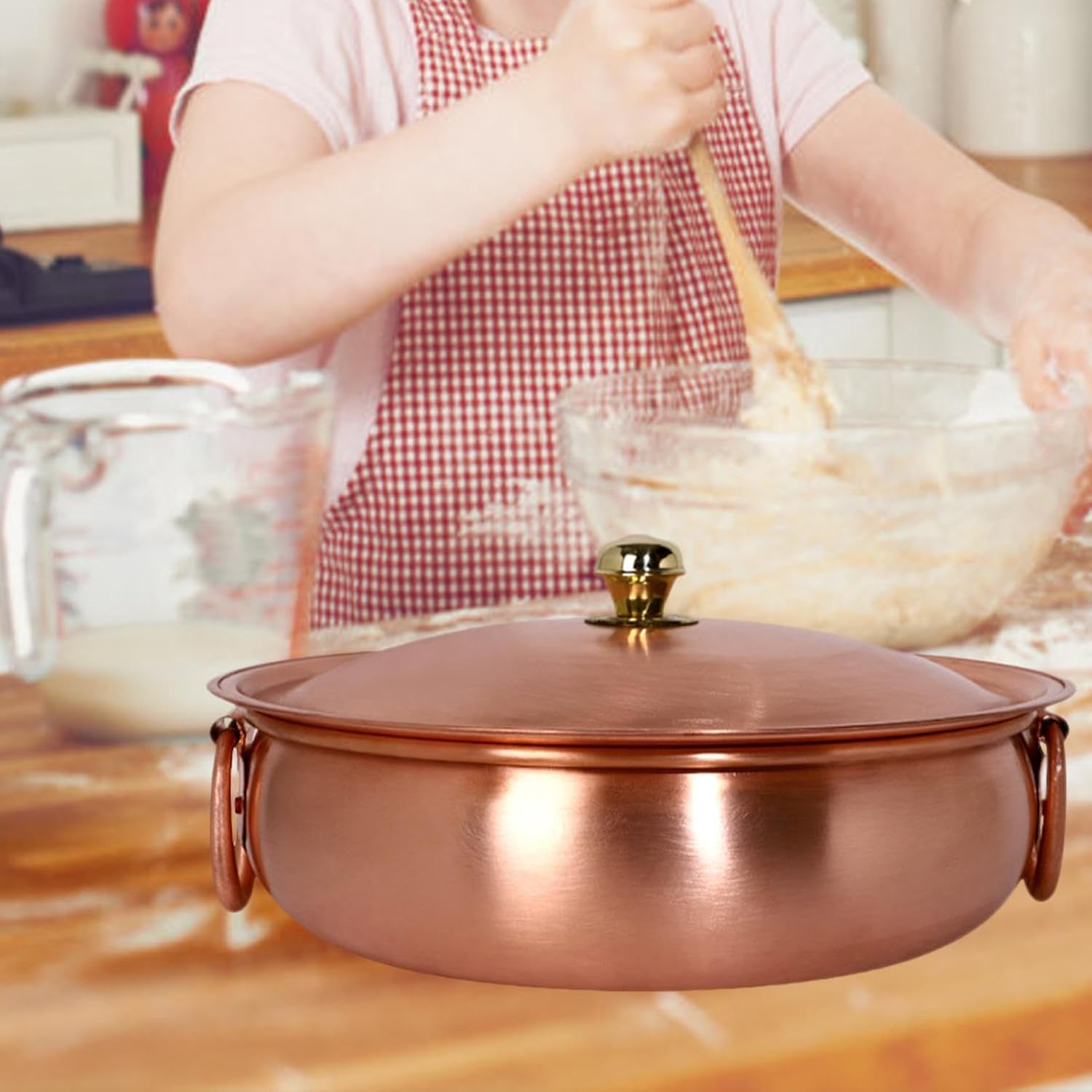 Amazon.com: Premium Copper Cooking Pot with Cover for Home and