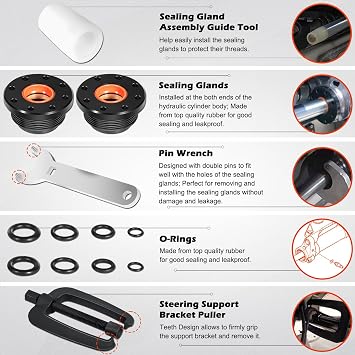 Bonbo for Seastar HC5345 Front Mount Hydraulic Steering Cylinder Seals Kit with Pin Wrench HS5157 & for All Seastar Steering Support Bracket Puller