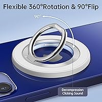 Vista 4 de SYNCWIRE Soporte de Anillo Magnético para Teléfono para MagSafe, Rotación de 360°, Soporte de Agarre para Teléfono Celular, Anillo para Dedo Atril