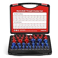 Vista 8 de Comprobador de rosca de tuerca y perno – 26 piezas de calibre de tuerca y perno alojados individualmente en la caja (14 pulgadas y 12 métricas)