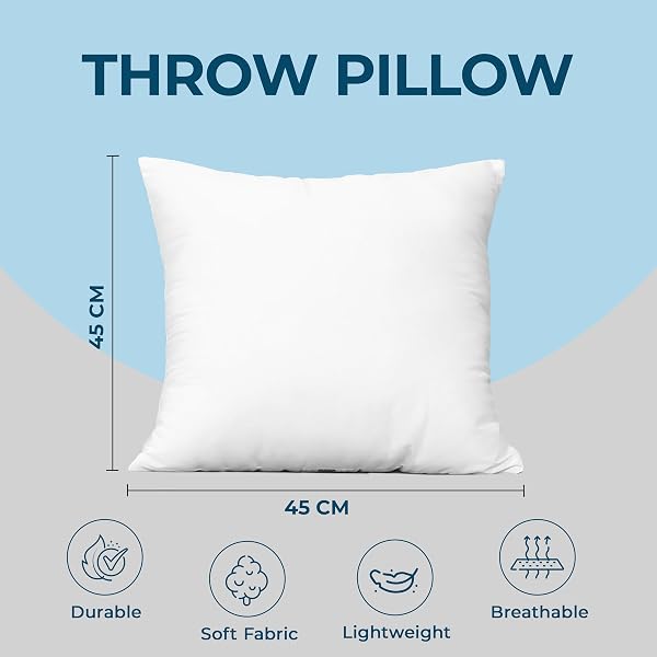 Utopia Bedding Set di 4 Cuscini, 45 x 45 cm Imbottitura per Cuscini, Cuscini Divano, Cuscino Interno (Bianco) - 2