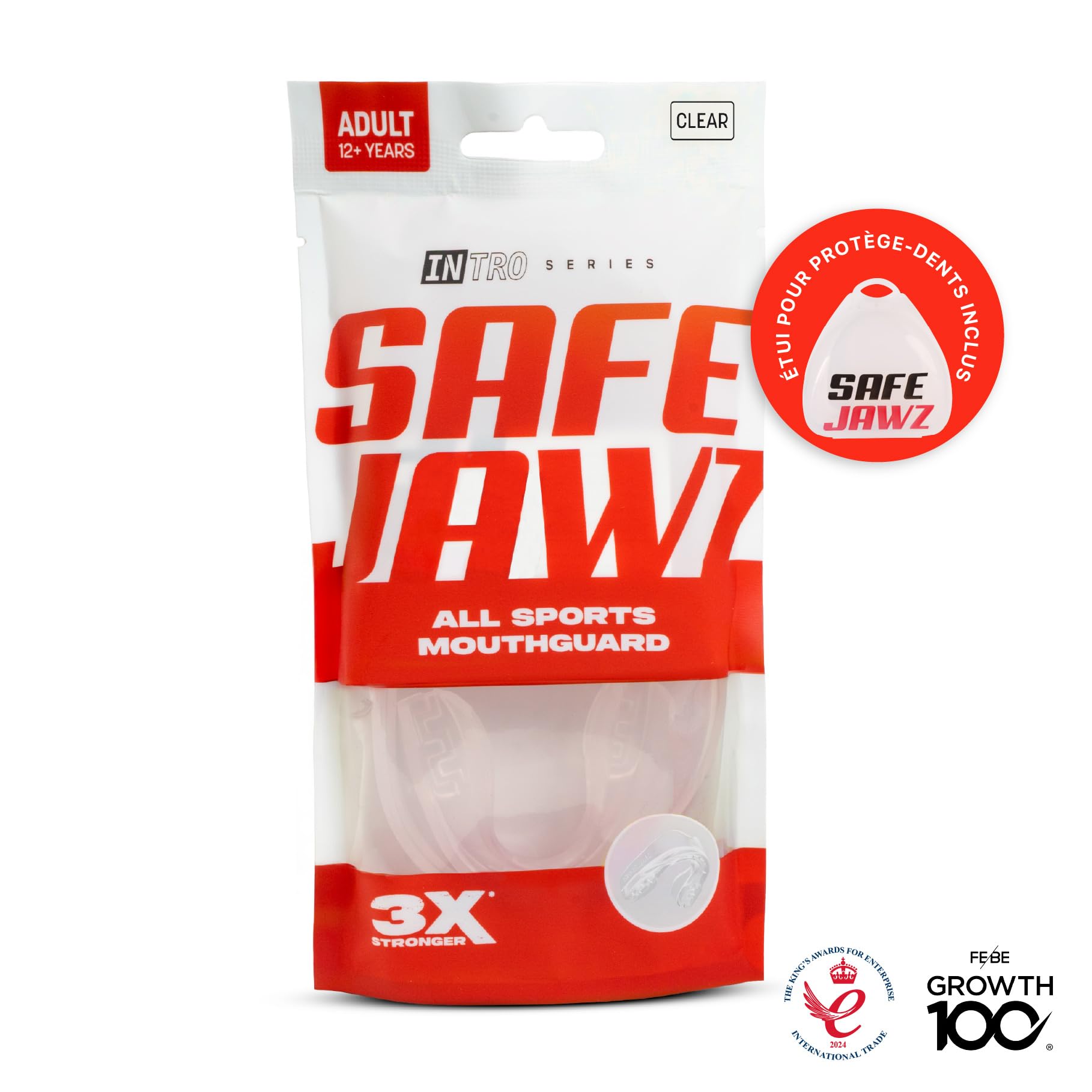 SafeJawz Sport Protège-dents Intro Séries. Protection intégrale pour Tous Les Sports, notamment Le Rugby, MMA, Hockey, Judo, Karate, Les Arts Martiaux et la Boxe