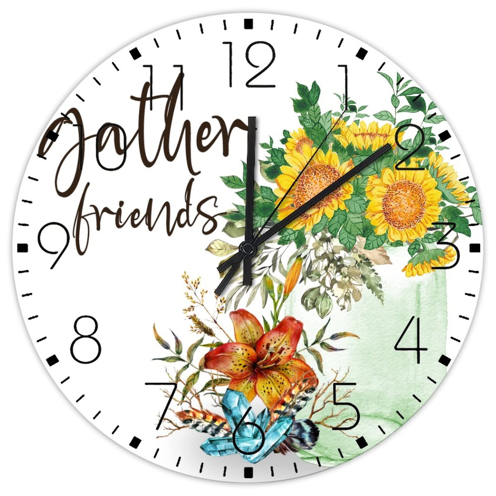 Décoration murale ronde en bois à motif floral pour votre bureau