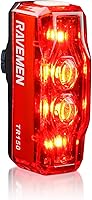 RAVEMEN TR150 Bike Tail Light: 280° Visibility, Brake Detection, Auto On/Off, USB-C Rechargeable Rear Light