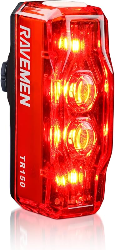 TR150/TR250 Bike Tail Light, 280° Visible Bike Rear Light | Brake Detection, Auto On Off Feature, 3 Mounting Options