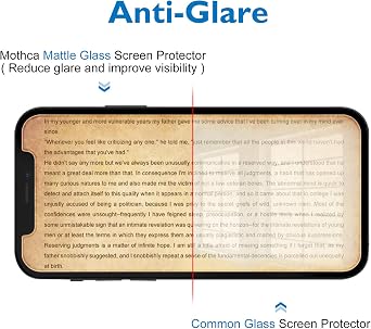 Mothca Matte Glass Screen Protector for iPhone 12 Pro Max [6.7-inch] Anti-Glare & Anti-Fingerprint Tempered Glass Film, Case Friendly -Smooth as Silk