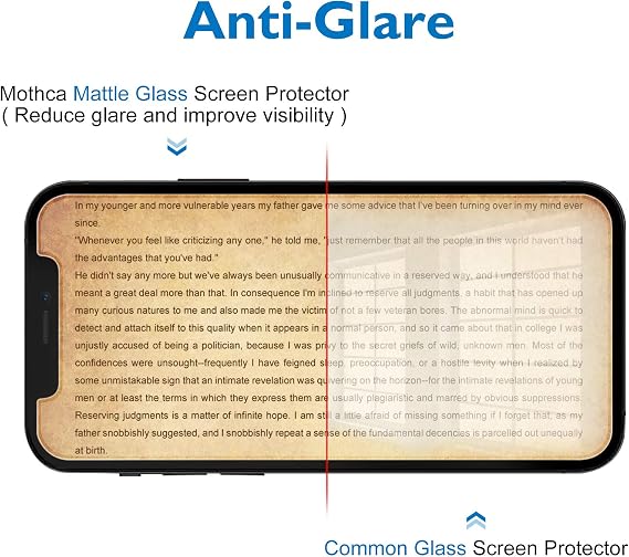 Mothca Matte Glass Screen Protector for iPhone 12 Pro Max [6.7-inch] Anti-Glare & Anti-Fingerprint Tempered Glass Film, Case Friendly -Smooth as Silk