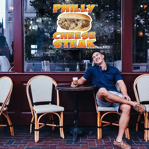 Miniatura 4 de Calcomanías personalizadas para camiones de alimentos y carnes de queso Philly Food and Beverage Concession Concession Sign de 10 pulgadas en el