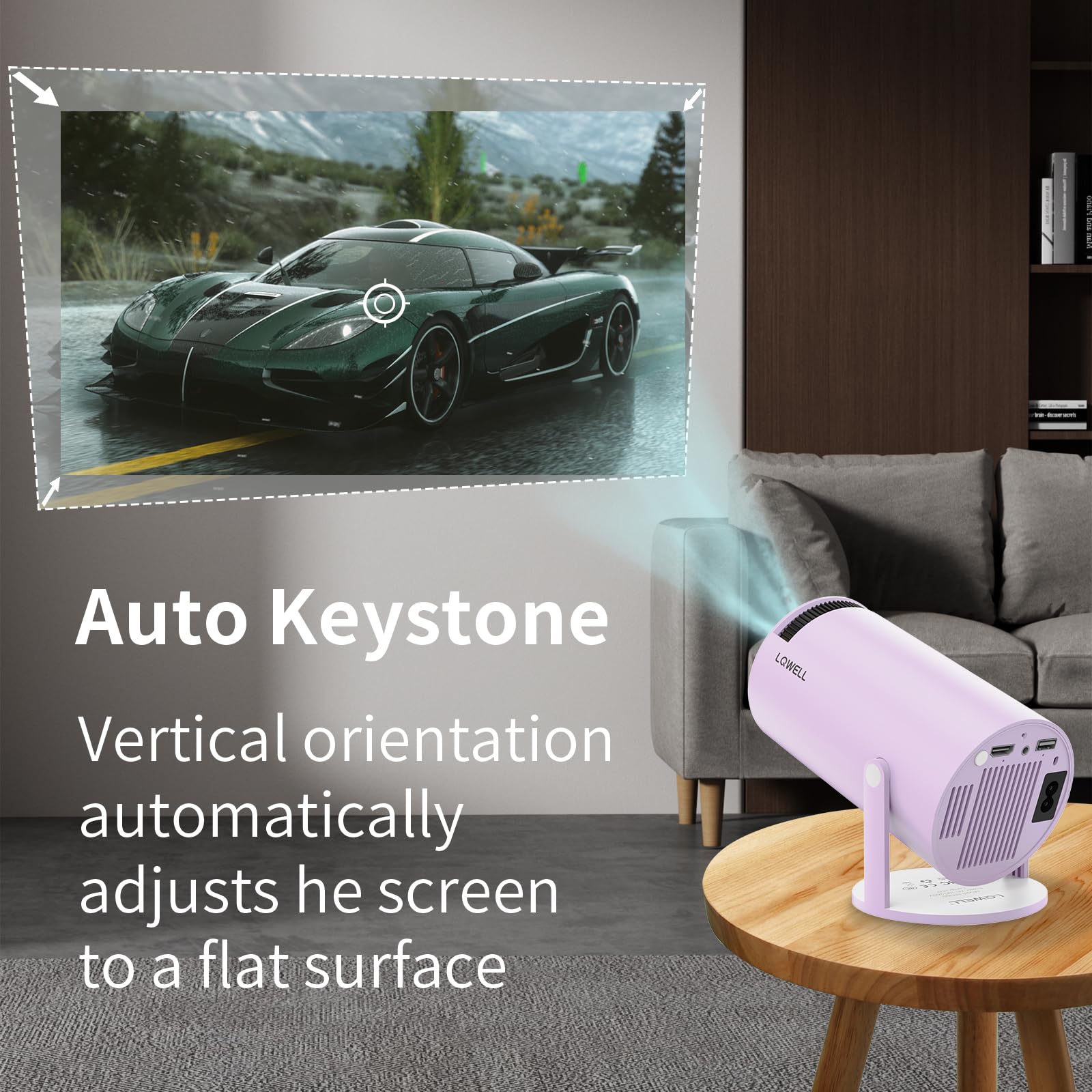 LQWELL Mini Projector Met WiFi 5G & Bluetooth 5.0 - Android 11, Auto Keystone, 220° Draaibaar