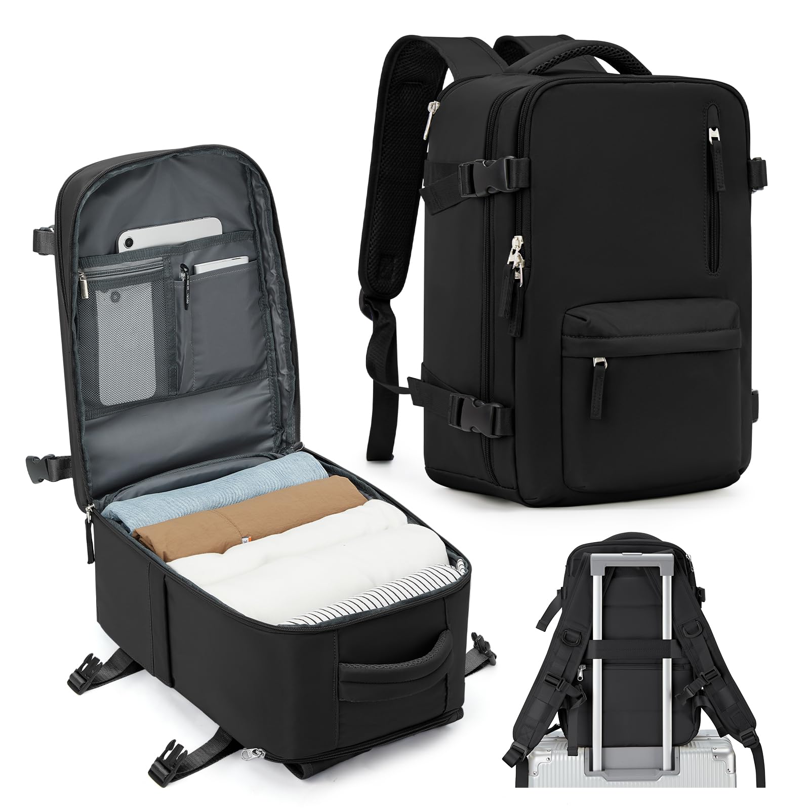 SZLX Zaino Ryanair 40x20x25 Sottovuoto Bagaglio a Mano 40x30x20 Sottovuoto Zaino da Viaggio 45x36x20 Easyjet Donna Cabina Borsa da Viaggio Uomo Zaino Laptop 14 Pollici Impermeabile Travel Backpack