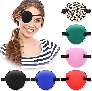 6PCS Eye Patch, 3D Adjustable Eye Patches, Lazy Eye Patches for Left or Right Eyes for Adults and Kids, 6 Colors Soft Eye Patches