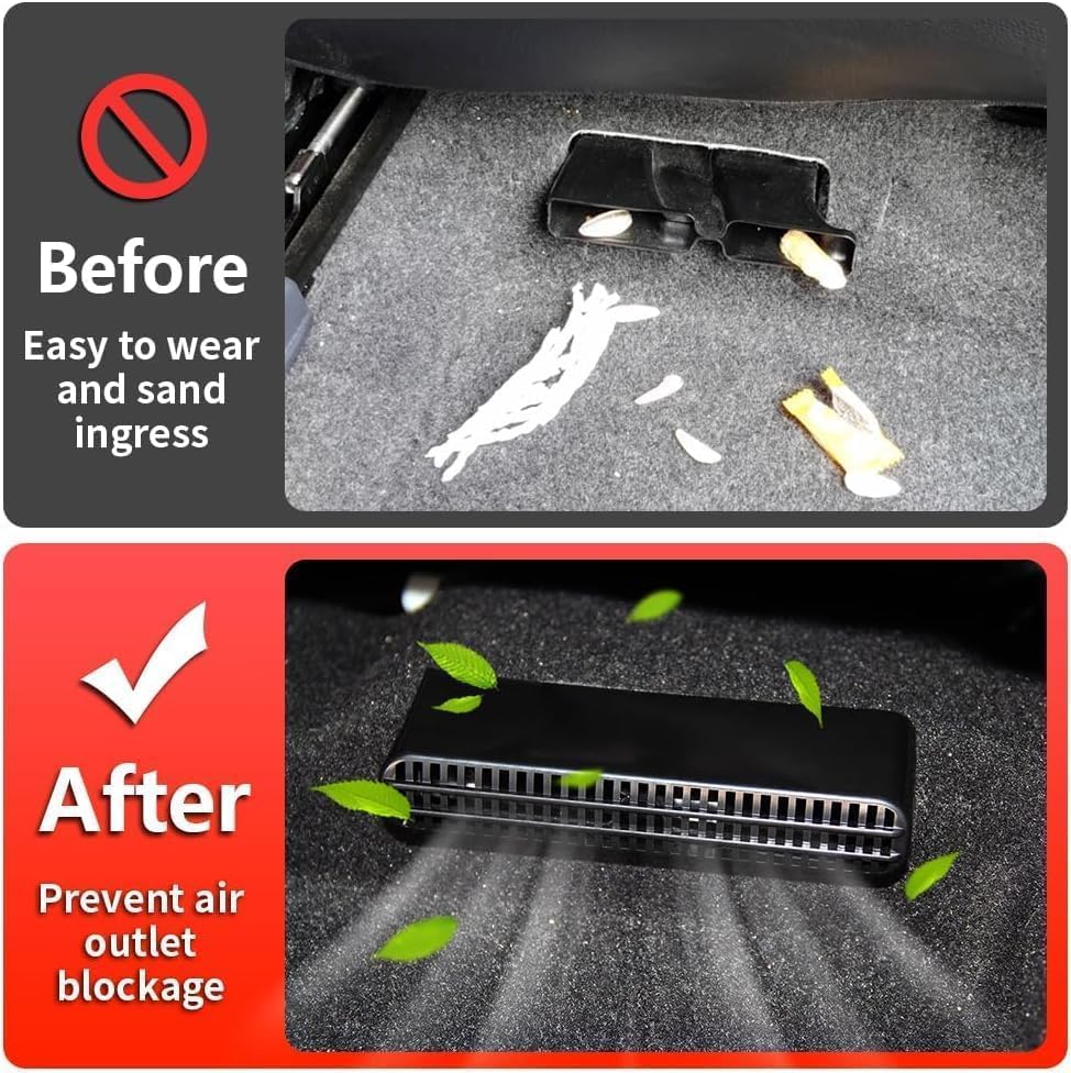 2pcs ABS Black Car Seat Under Air Conditioning Air Vent Outlet Protective Cover Trim Compatible with BMW X5 G05 X6 G06 X7 G07 2019-2025 2026 Accessory