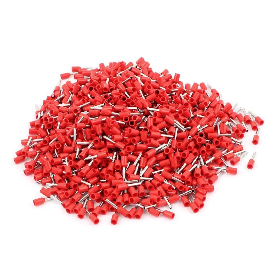 Davitu Terminals - KSOL 1000Pcs E1008 Wire Crimp Connector Insulated Ferrule Terminal Red