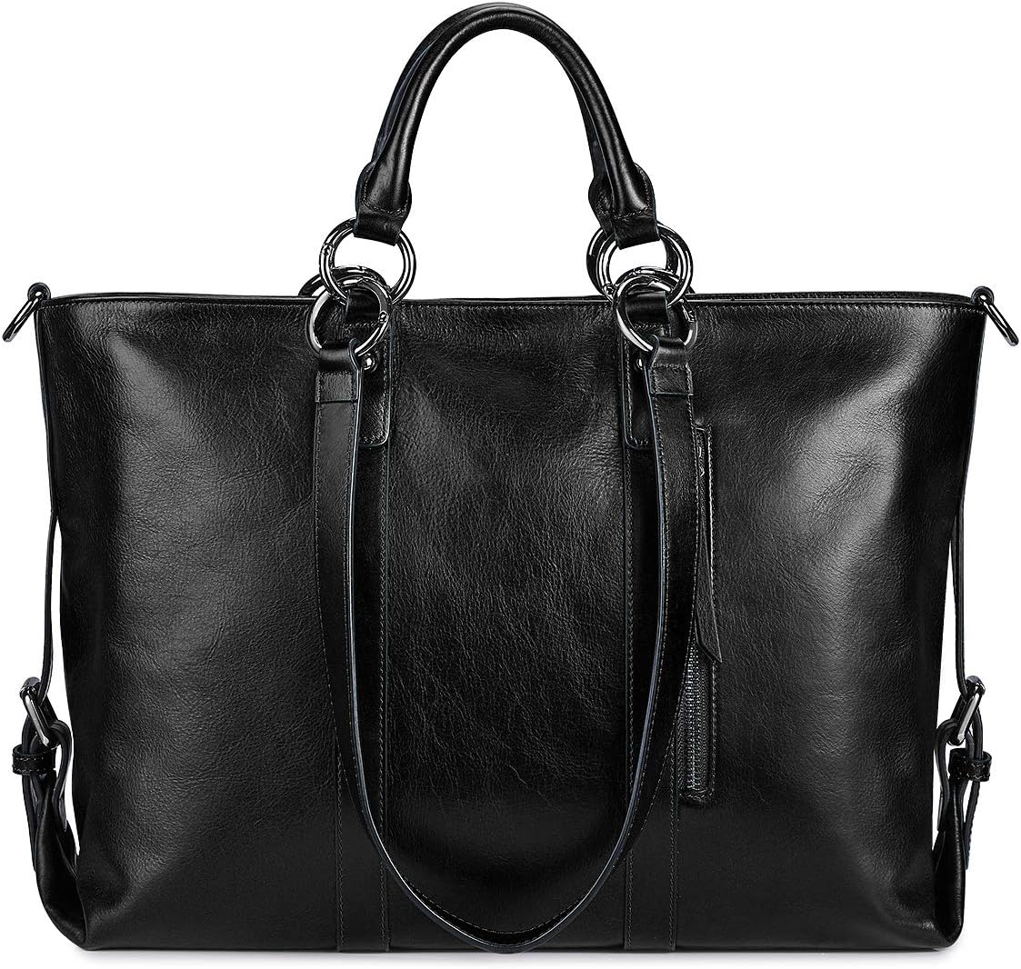Bеѕt Rеvіеw S-ZONE Women Genuine Leather Work Tote Shoulder Messenger Bag Fit in 14'' Laptop