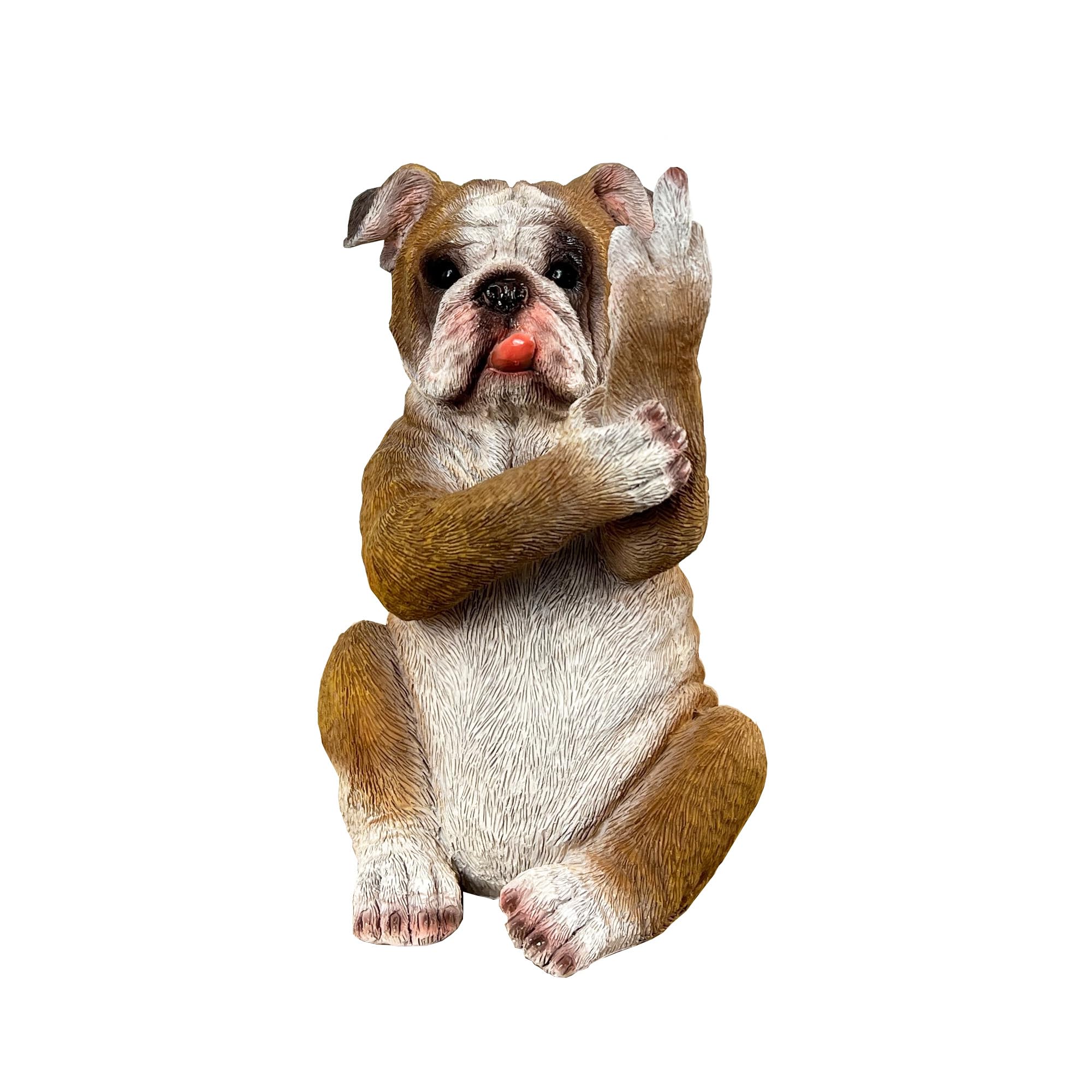 Alfie Francis Rude English Bulldog Ornament Middle Finger Up Yours F Off Figurine Statue Dog Animal Gift