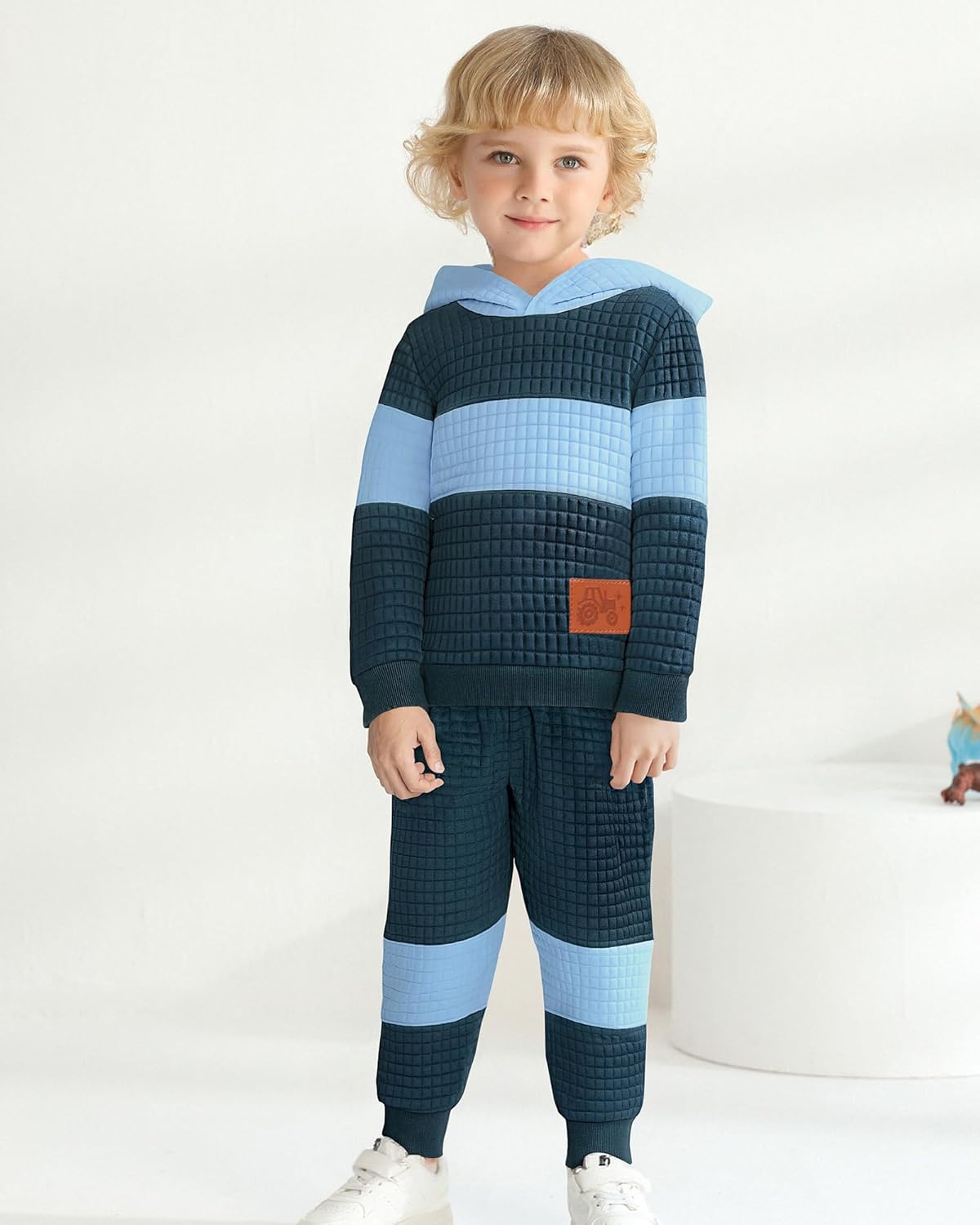 Toddler Baby Boy Clothes Fall Winter Outfit Long Sleeve Patchwork Hoodie Sweatshirt and Jogger Sweatpants Sweatsuit - Image 5