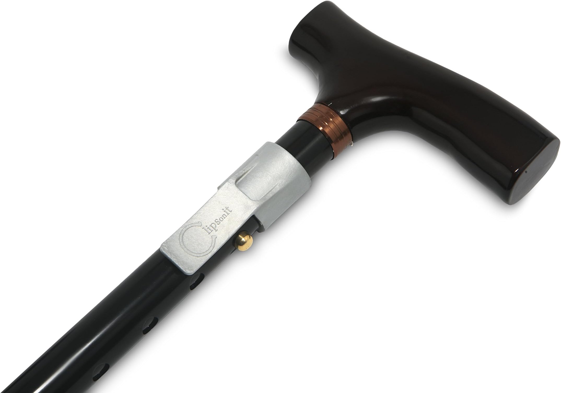 Walking Cane Clip by ClipsOnIt – Silver-Colored Walking Stick Holder Attaches to Almost All Canes – Keep Your Cane Upright & Accessible – Clip to a Belt, Pocket, or Purse Strap & Keep Your Hands Free!