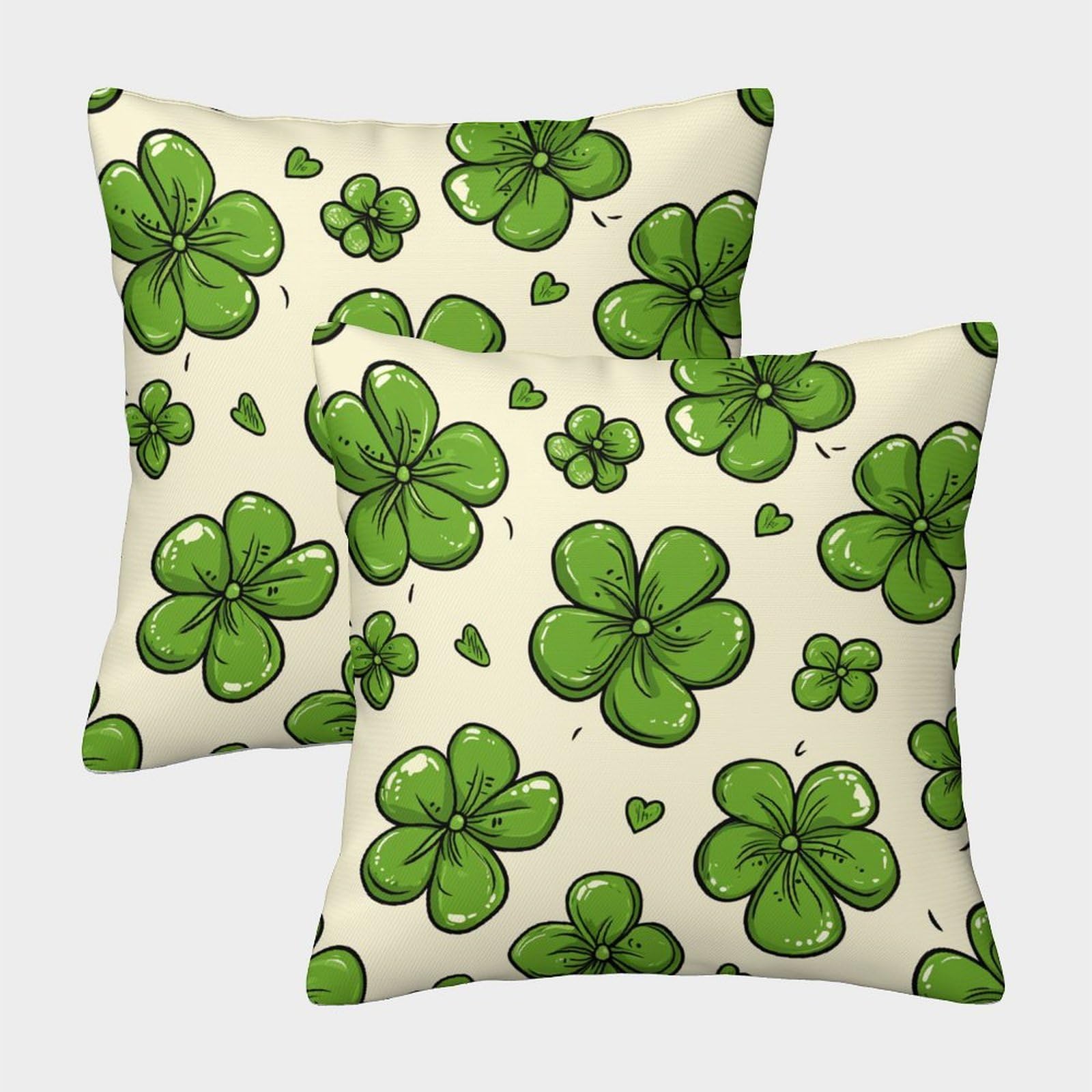 3D Printing Beautiful Five Leaf Grass Decorative Throw Pillow Cases Soft Children Pillow Covers 2 Sets Home Decor Used for Couch Pillow Covers for Child's Bedroom 40x40cm