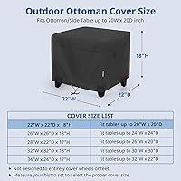 Vista 2 de SunPatio Funda otomana para exteriores, funda cuadrada impermeable para mesa de café, fundas para muebles de patio, protección para todo