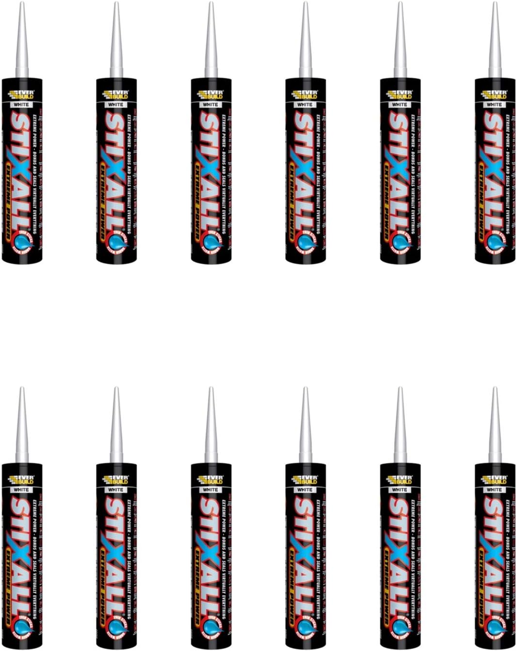 12 x Clear Everbuild Stixall MS Polymer Grab Sealant Adhesive - 290ml by Everbuild