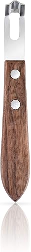 Viski Cuchillo de canal, herramienta para pelar cítricos y naranja, herramienta de barra de madera de nogal y acero inoxidable para adornos de