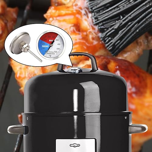 Miniatura 6 de Solimeta Termómetro de barbacoa de 3 pulgadas, ahumador de barbacoa, termómetro de parrilla, medidor de temperatura de humo, medidor de temperatura
