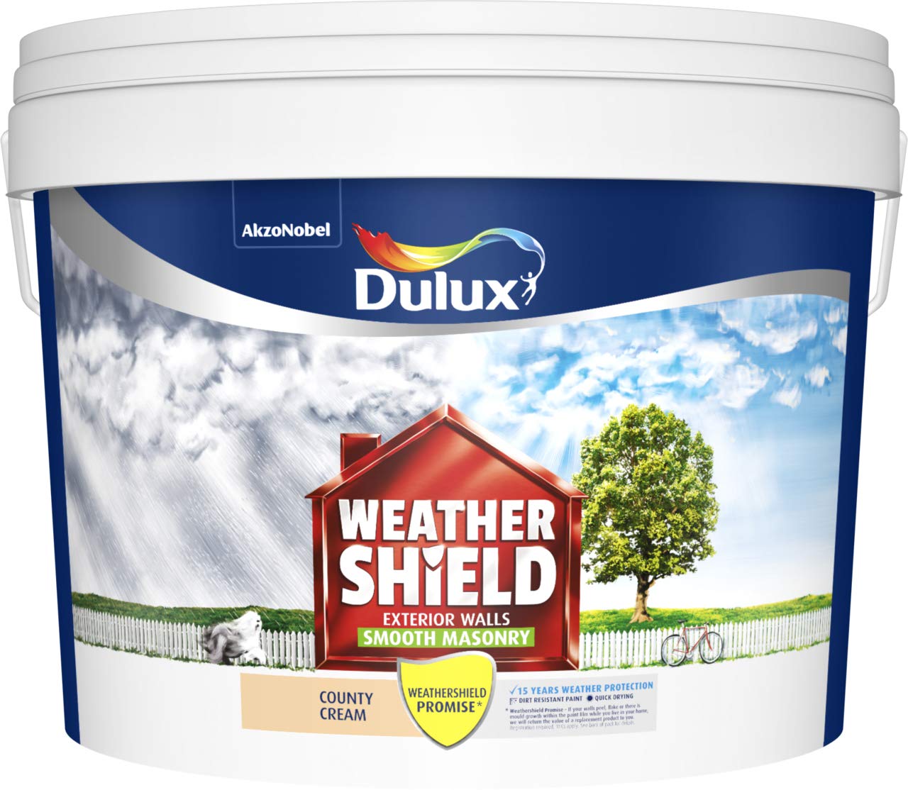 Dulux Cream Weathershield Smooth Masonry Paint County 10L