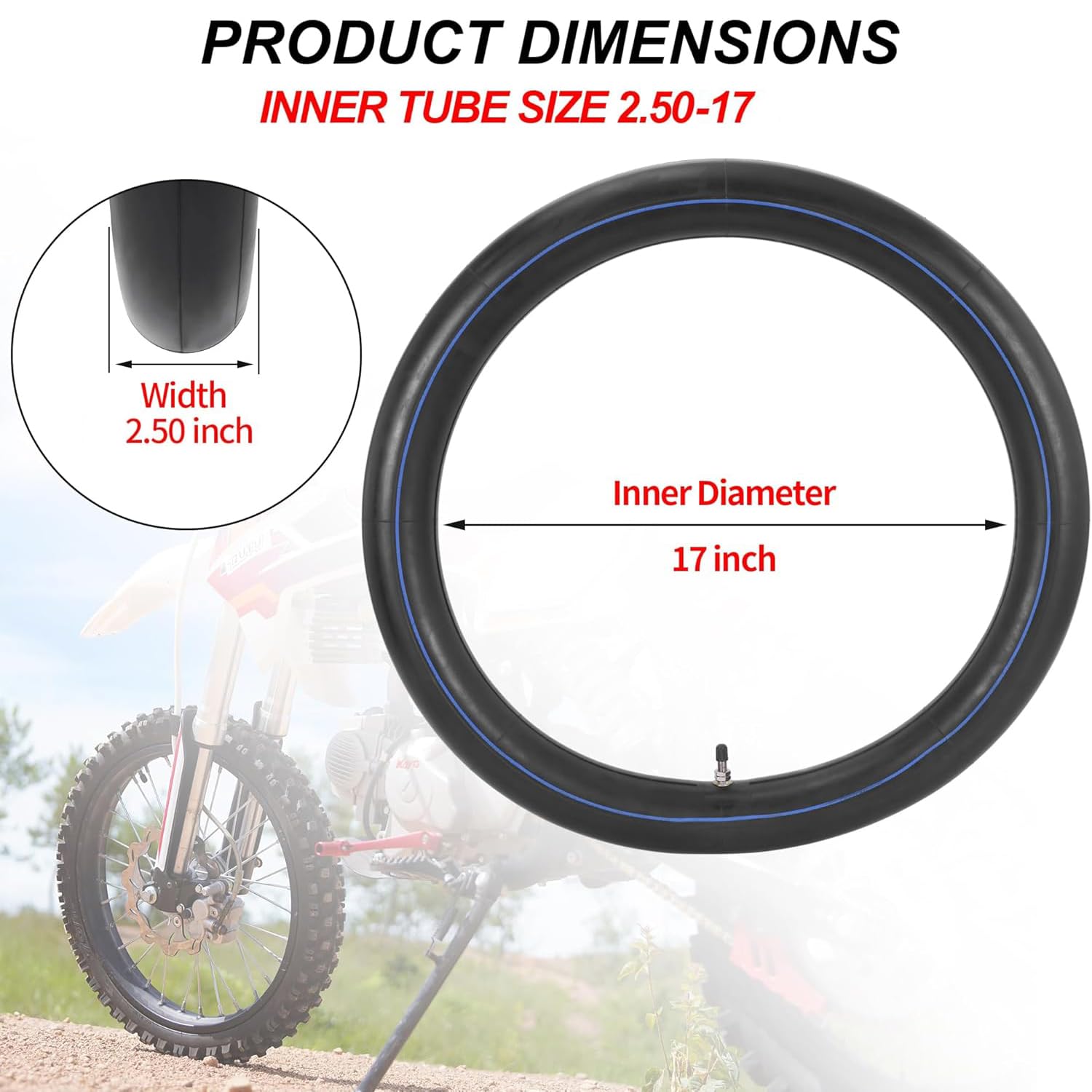 Chambre à Air 2.50x6 Valve Droite TR13 Pour Faneuse, Andaineur, Motoculteur, Remorque Agraire, 2