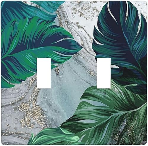 Miniatura 70 de Placas de pared para receptáculo de dispositivo dúplex de 1 banda, cubiertas de toma de corriente azul retro onduladas, cubiertas decorativas para