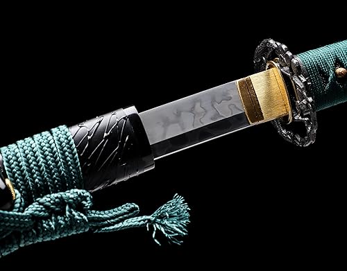 Miniatura 2 de Espada Katana forjada a mano arcilla templada acero L6 real Hitatsura Hamon Blade Samurai Espada Afilada