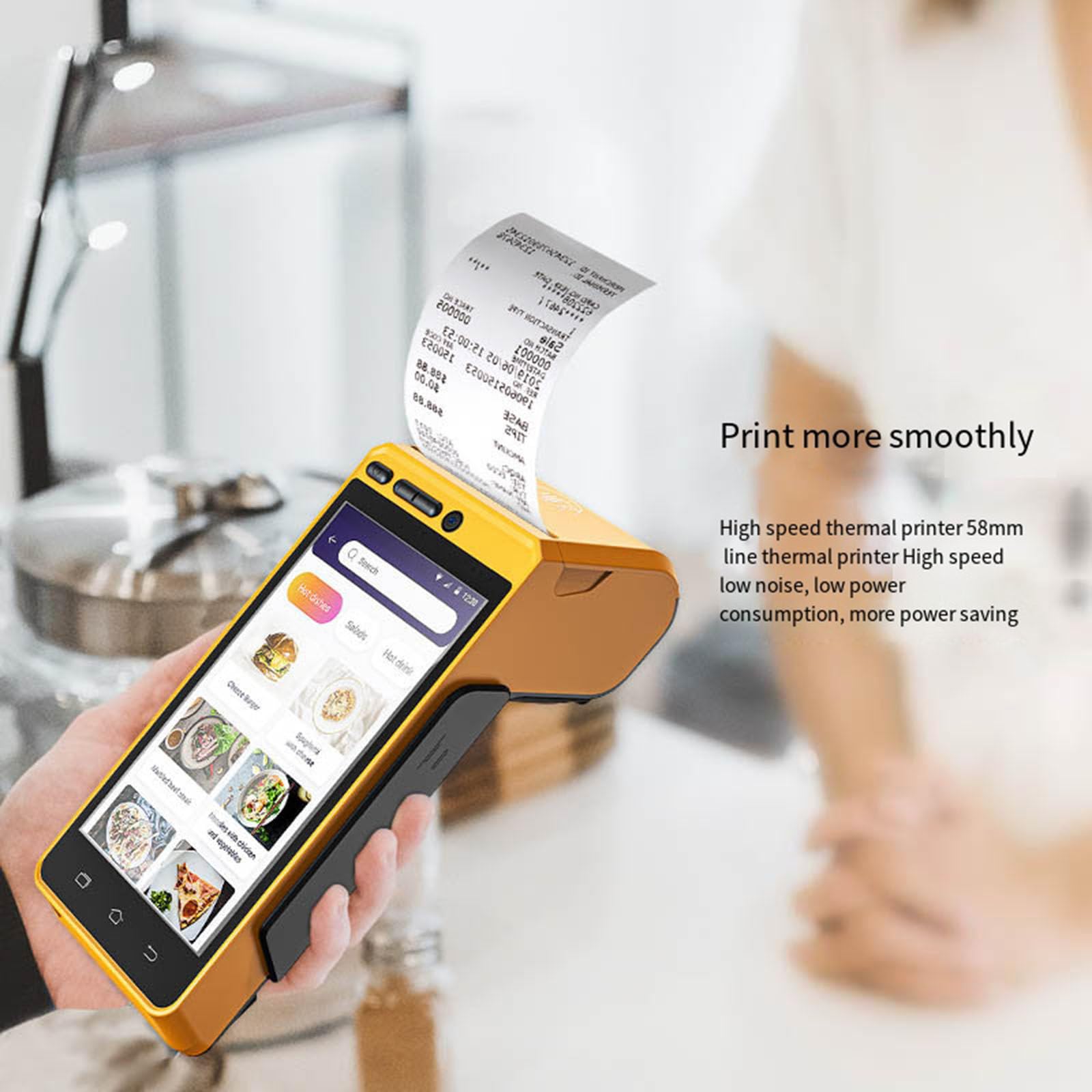 Terminal portable de paiement intelligent, impression Bluetooth, caisse enregistreuse tactile, Machine de point de vente intelligente tout-en-un