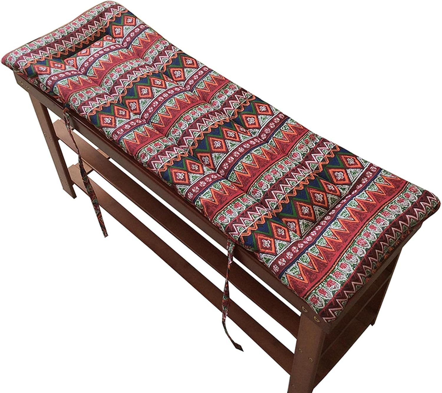Indoor Outdoor Bench Cushion, Thick Long Porch Swing Chair Backrest Seat Pad with Non-Slip Ties, Garden Deck Patio Sofa Loveseat Soft Chair Mat 59x16x0.8inch