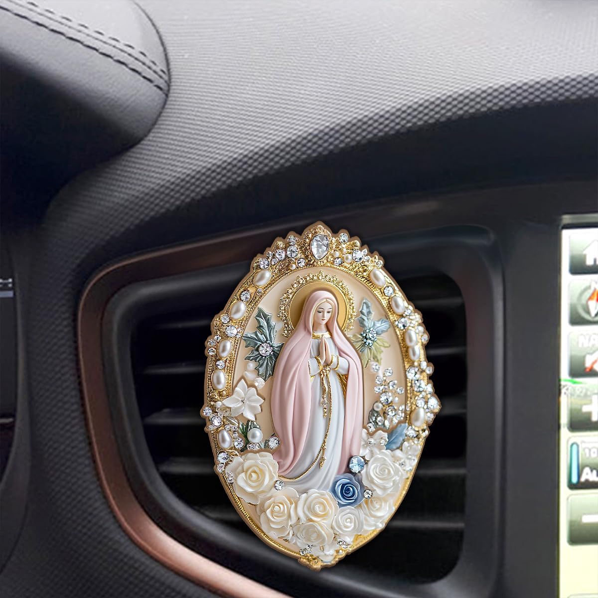 Jesuspirit Personalized Car Visor Clip – Guardian Angel Visor Clip, Our Lady of Guadalupe, Christian Car Accessories, New Driver & Religious Gifts (Holy Grace Virgin Mary)